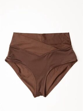 Aerie High-Waist Brown Bikini Bottoms- Full Coverage